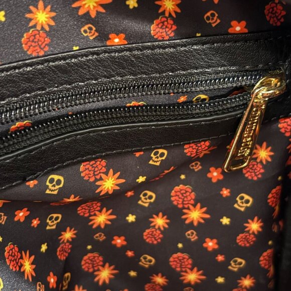 Pixar Loungefly Coco Remember Me Mini Backpack Floral Black Vegan Leather main image 7